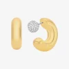 2-in-1 Pavé Convertible Hoop Earrings