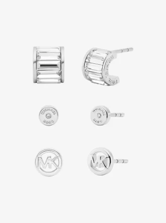 3-Piece Cubic Zirconia Stud Earrings Gift Set
