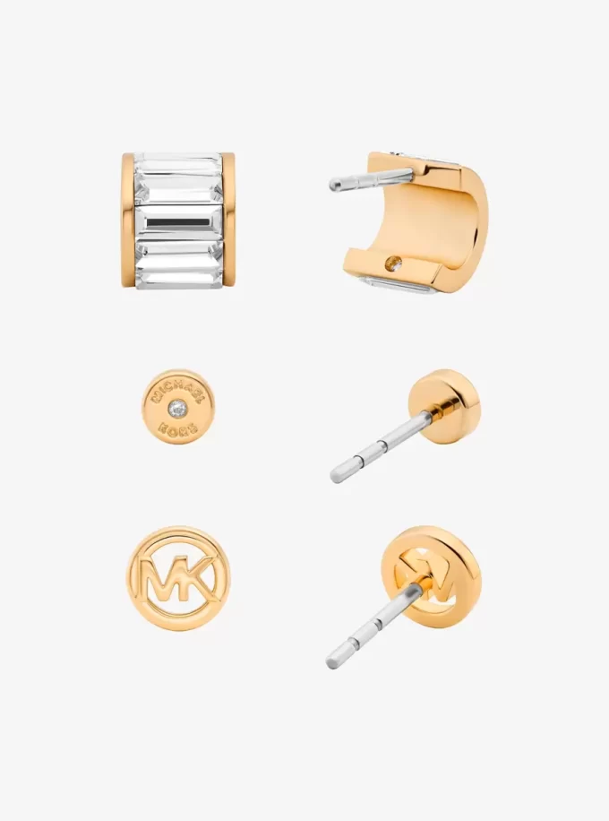 3-Piece Cubic Zirconia Stud Earrings Gift Set