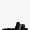 Alexis Faux Fur and Metallic Signature Logo Slide Sandal