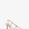 Alora Metallic Snake Embossed Leather Slingback Pump