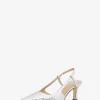 Alora Metallic Snake Embossed Leather Slingback Pump
