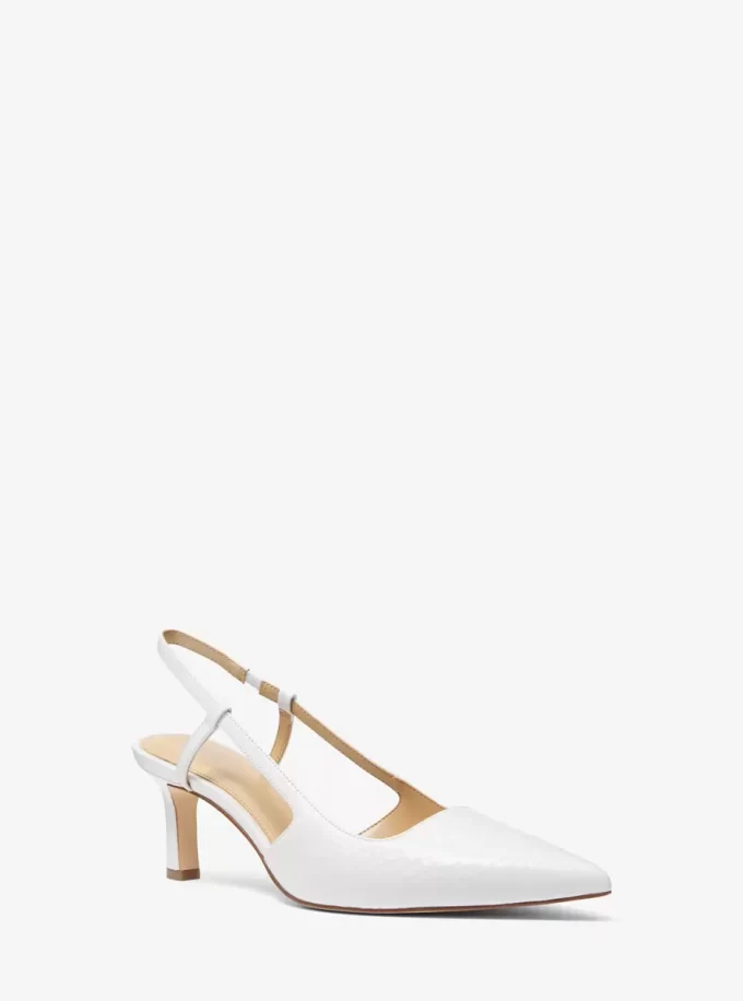Alora Snake Embossed Leather Slingback Pump