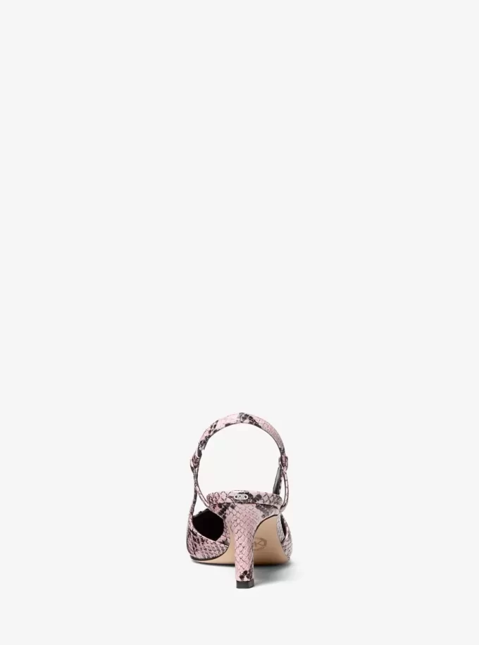 Alora Snake Embossed Leather Slingback Pump