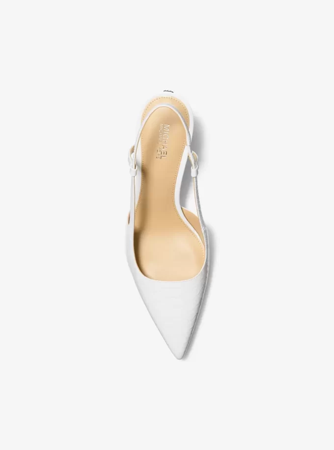 Alora Snake Embossed Leather Slingback Pump