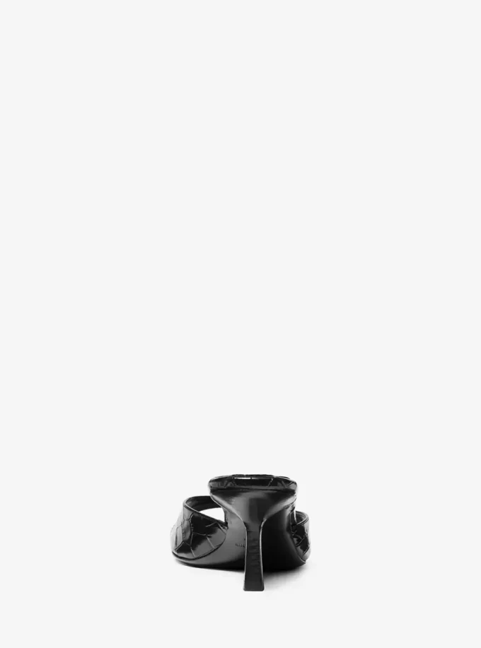 Anita Crocodile Embossed Leather Sandal