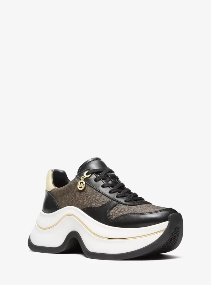 Arla Leather and Suede Trainer