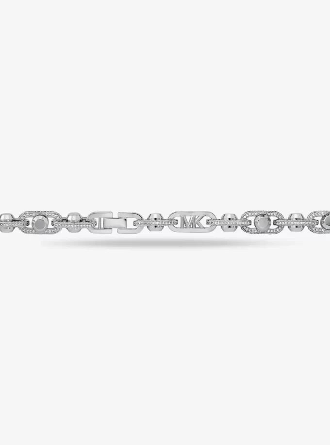 Astor Link Extra-Large Pavé Precious Metal-Plated Brass Necklace