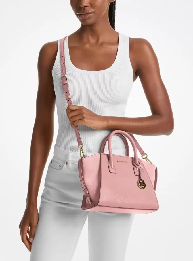 Avril Small Pebbled Leather Satchel
