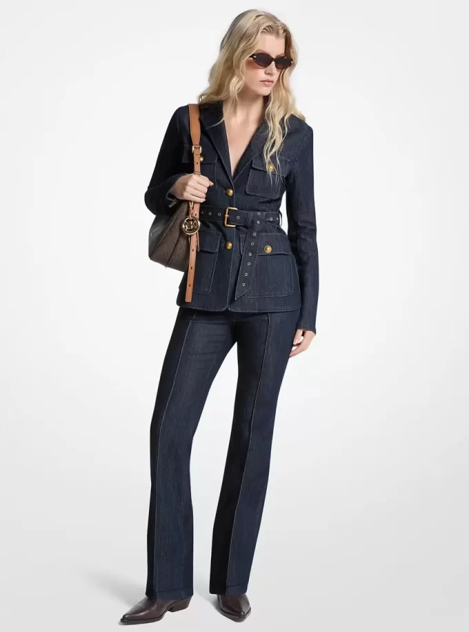 Belted Denim Blazer