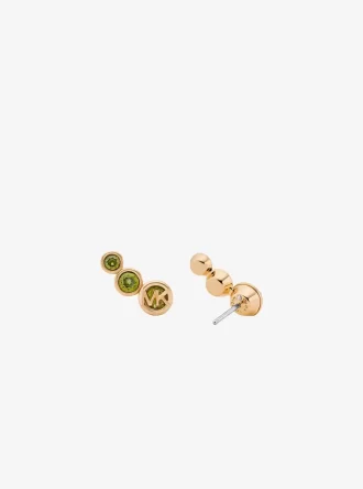 Bezel Cubic Zirconia Crawler Earrings