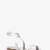 Bridgette Metallic Crocodile Embossed Leather Sandal