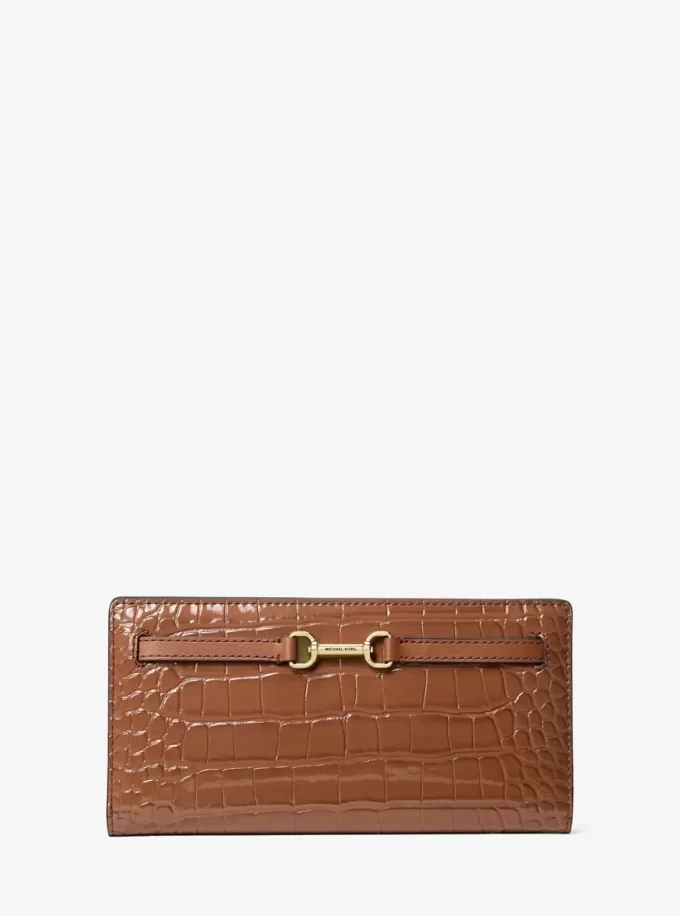 Carson Large Crocodile Embossed Wallet