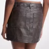 Coated Viscose Blend Mini Skirt