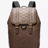 Colby Medium Logo Embossed Burnished Leather Backpack