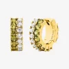 Colored Stone Huggie Earrings