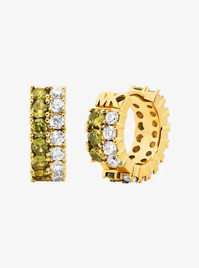 Colored Stone Huggie Earrings