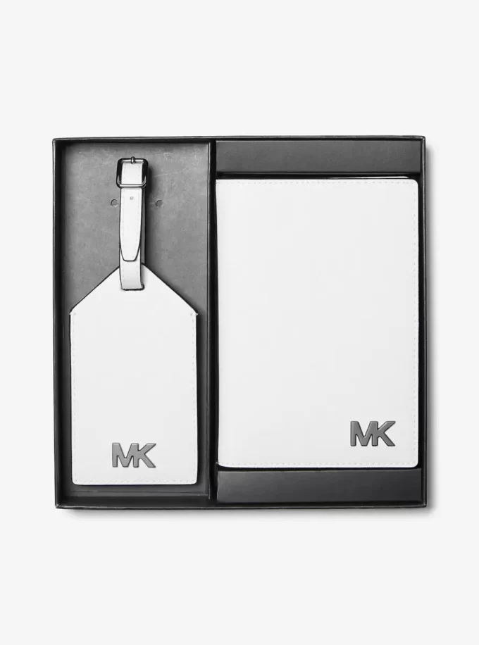 Cooper Saffiano Leather Passport Case and Luggage Tag Gift Set