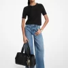Cotton and Cashmere Mesh Short-Sleeve Sweater