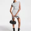 Cotton Blend Ruched Mini Dress