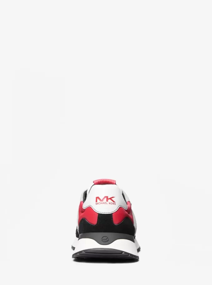 Dax Color-Block Leather and Suede Trainer