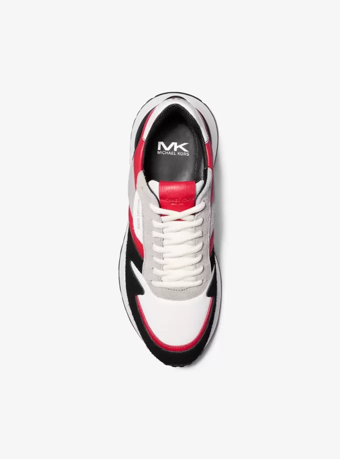 Dax Color-Block Leather and Suede Trainer
