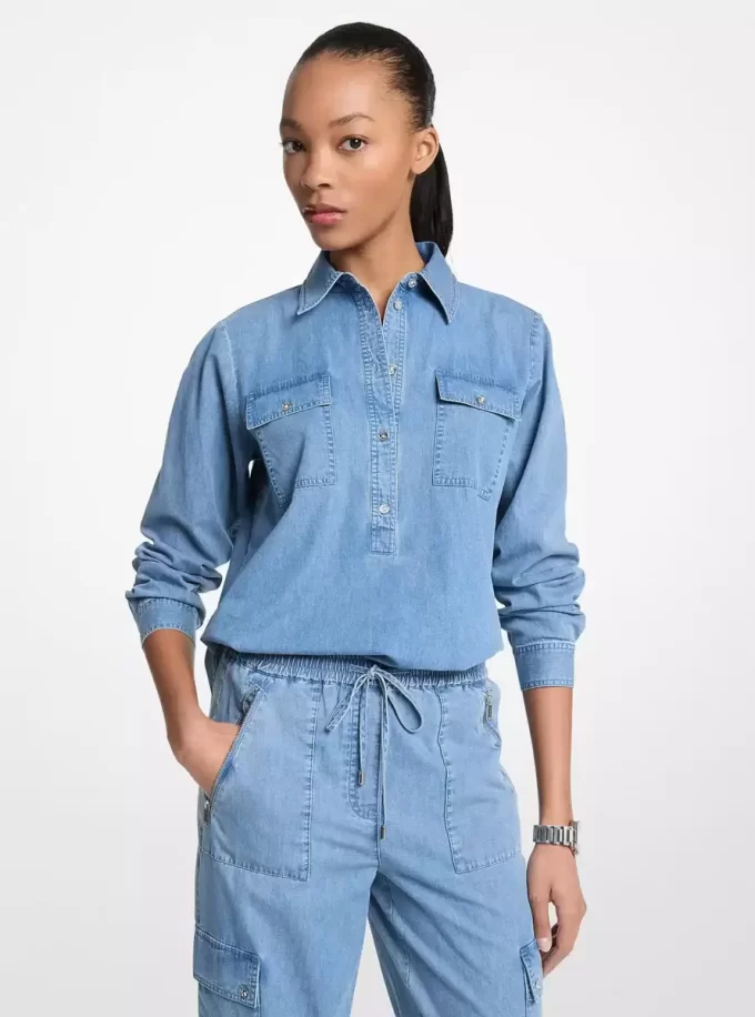 Denim Pullover Top