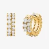 Double Pavé Huggie Earrings