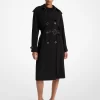 Draped Woven Trench Coat