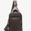 Edison Scratch-Resistant Crossgrain Leather Sling Pack