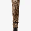 Ella Leopard Print Calf Hair Block Heel Boot