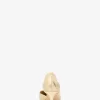 Elyse Crackled Metallic Leather Kitten Pump