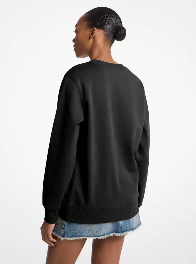 Embellished Logo Cotton Blend Sweatshirt Embellished Logo Cotton Blend Sweatshirt