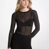 Embellished Mesh Top