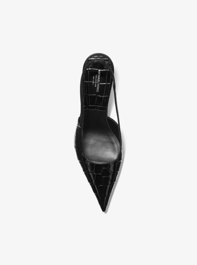 Emma Crocodile Embossed Leather Slingback Pump Emma Crocodile Embossed Leather Slingback Pump