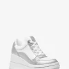 Emmy Glitter Embellished Leather Wedge Trainer