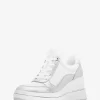 Emmy Glitter Embellished Leather Wedge Trainer
