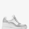 Emmy Glitter Embellished Leather Wedge Trainer