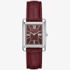 Essex Silver-Tone and Crocodile Embossed Leather Watch