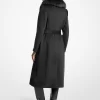 Faux Fur Trim Wool Blend Coat
