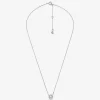 Fulton Precious-Metal Plated Sterling Silver Pavé Logo Charm Necklace