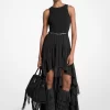 Georgette Smocked High-Low Dress