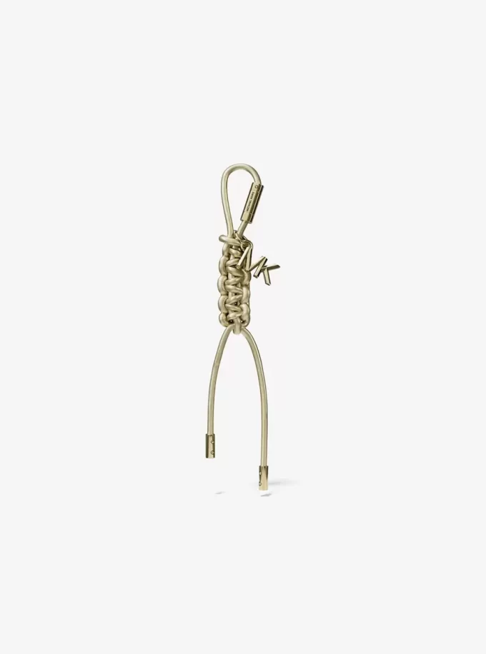 Gold-Tone and Metallic Braided Cord Bag Charm