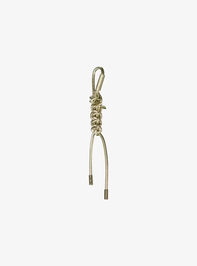 Gold-Tone and Metallic Braided Cord Bag Charm