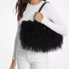 Hamilton Moderne Small Faux Shearling Satchel