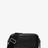 Hudson Grommeted Leather Crossbody Bag