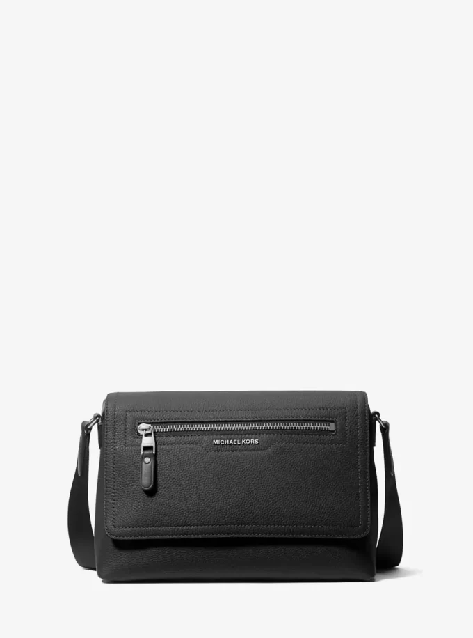 Hudson Small Pebbled Leather Messenger Bag