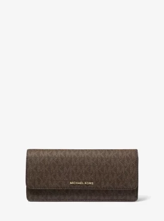 Jet Set Large Signature Logo Snap-Front Wallet