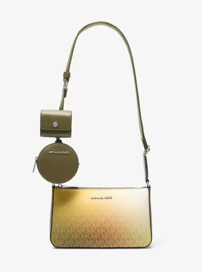 Jet Set Small Ombré Signature Logo Crossbody Bag with Case for Apple Airpods Pro®