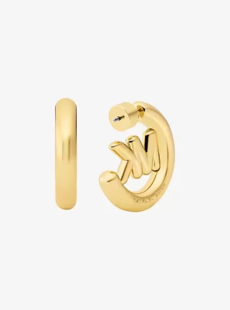 Large Logo Charm Hoop Earrings
